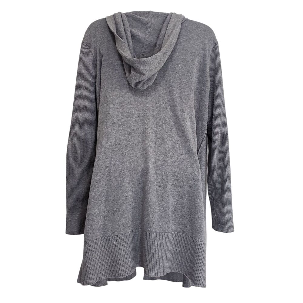 Athleta Highland Drape Wrap Hoodie Open Cardigan Sweater Small Gray - Picture 3 of 7